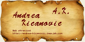 Andrea Kićanović vizit kartica